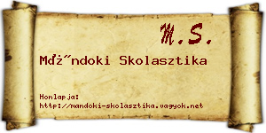 Mándoki Skolasztika névjegykártya